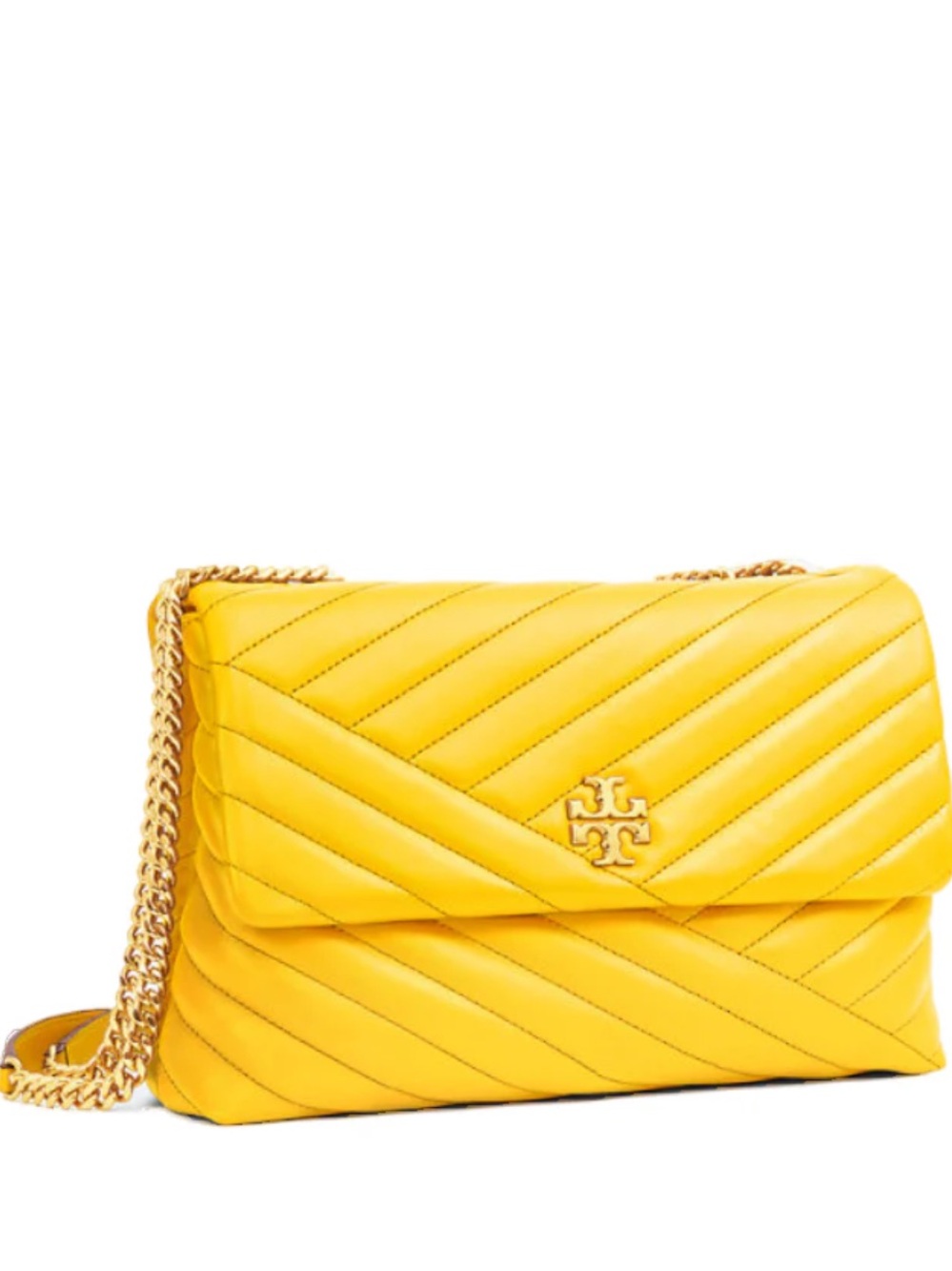 Tory Burch KIRA Chevron Convertible Shoulder Bag in Goldfinch